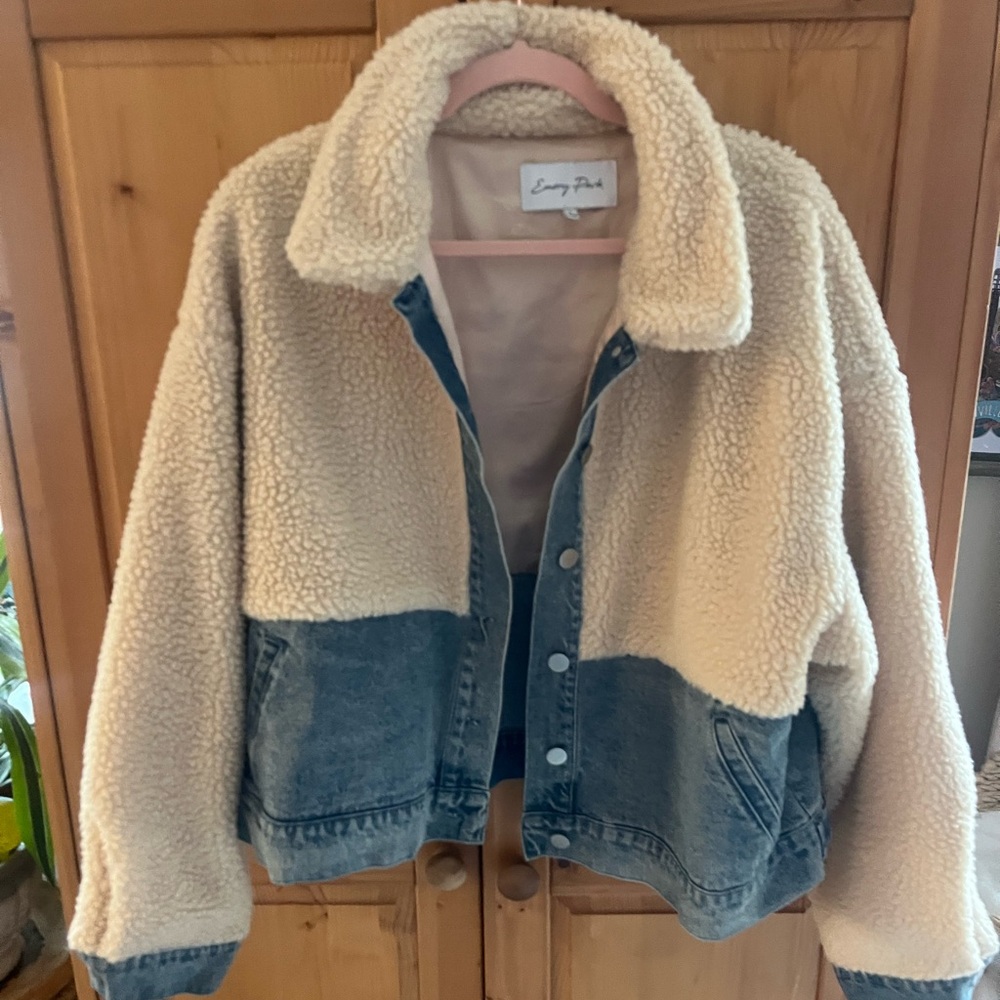 Women's Cream and Blue Jean Jacket